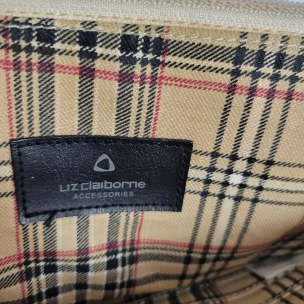 Liz Claiborne Accessories Bag handbag faux leather double strap Purse Beige EUC